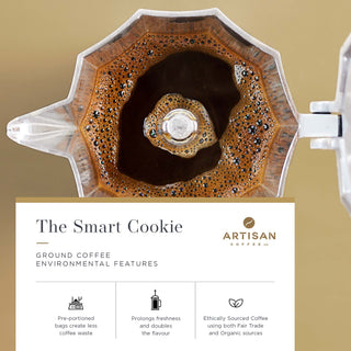 Artisan Coffee Co The Smart Cookie ground coffee Infographic environmental